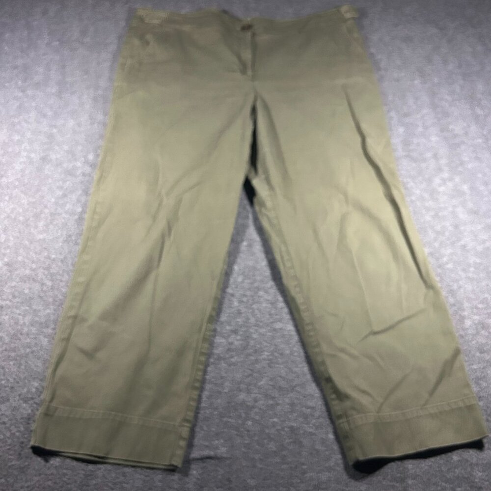 Talbots Casual Chino Pantsā Womens Size 16 Stretch Olive Green